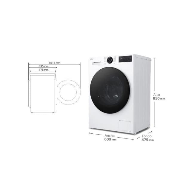 Detalle 2 de LG Lavadora 9 kg F2X50S9TLB AI Direct Drive