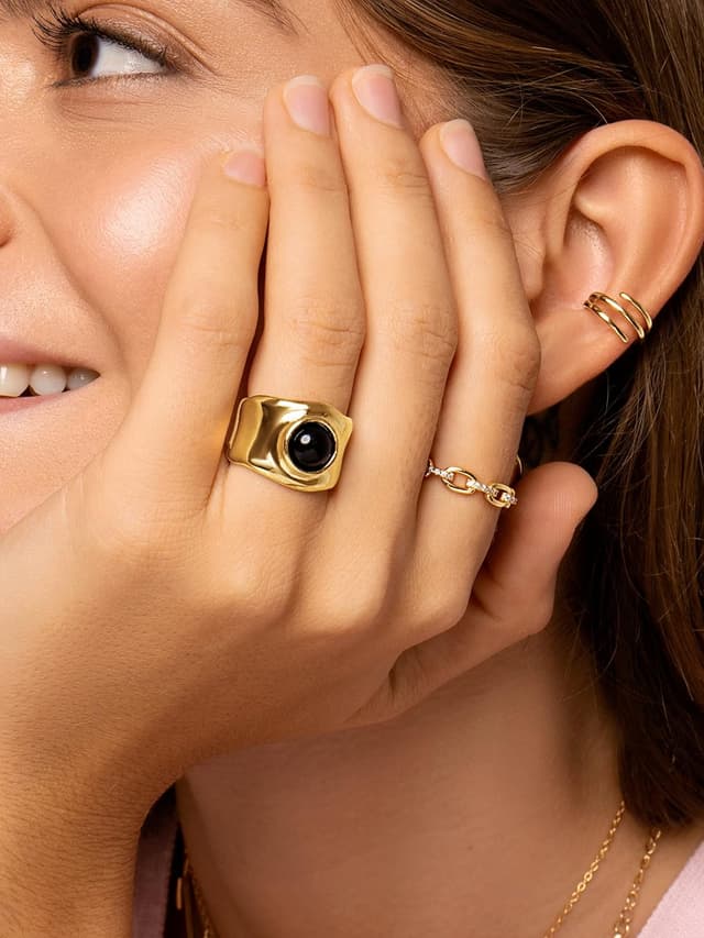 Thumbnail 3 de SINGULARU Anello My Onyx misura 18 💍