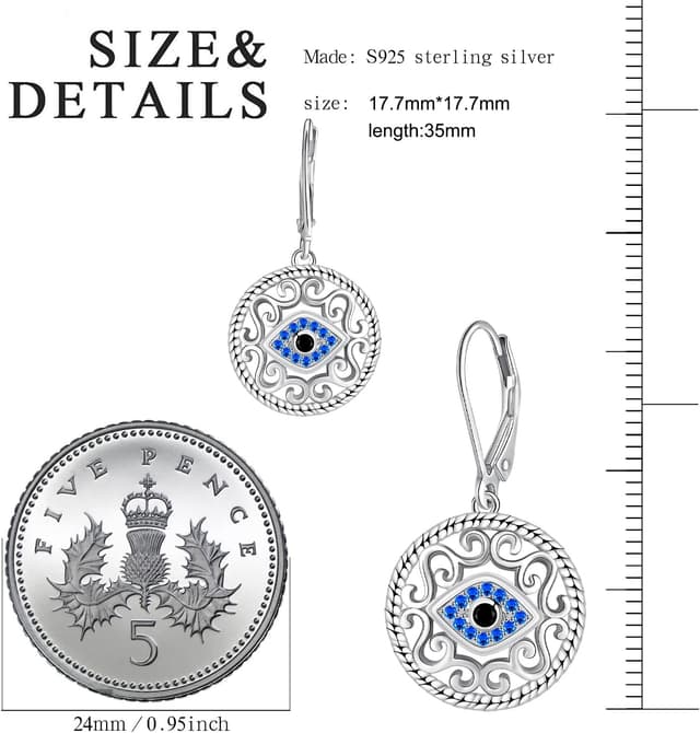 Detalle de J.WUEN boucles d’oreilles pendantes en argent sterling 925 (motif animaux) pour femme