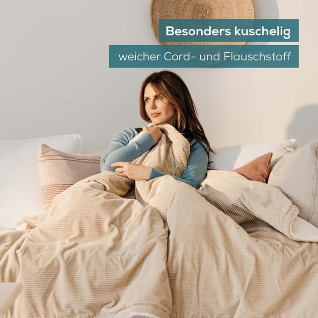 Detalle 2 de Beurer HD 80 Cord beige Heizdecke