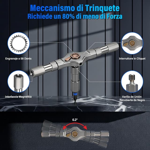 Detalle 2 de Koeutoze cacciavite a cricchetto 24 in 1