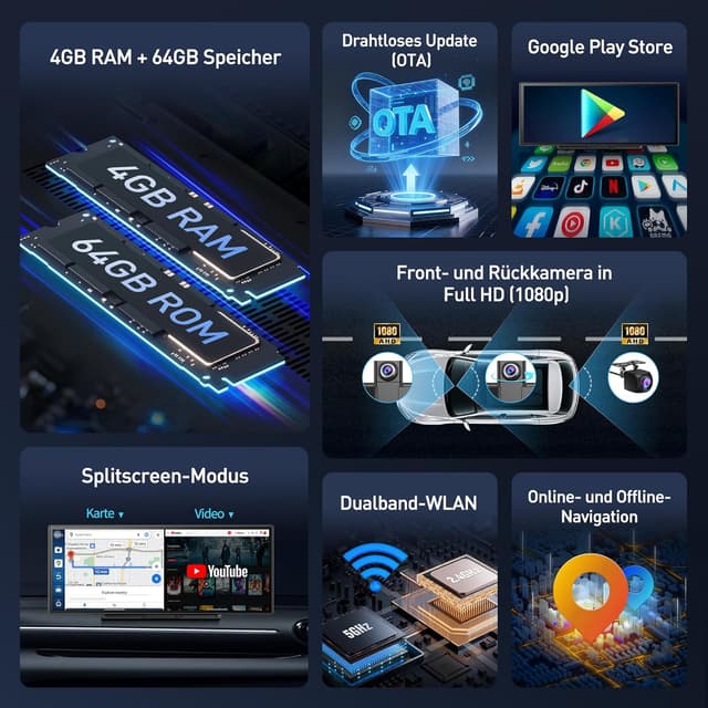 Thumbnail 1 de Imagebon Dashcam 10,25 Zoll Android 14