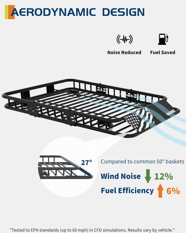 Thumbnail 2 de GarveeLife 51x36 Roof Rack Basket 200 lb