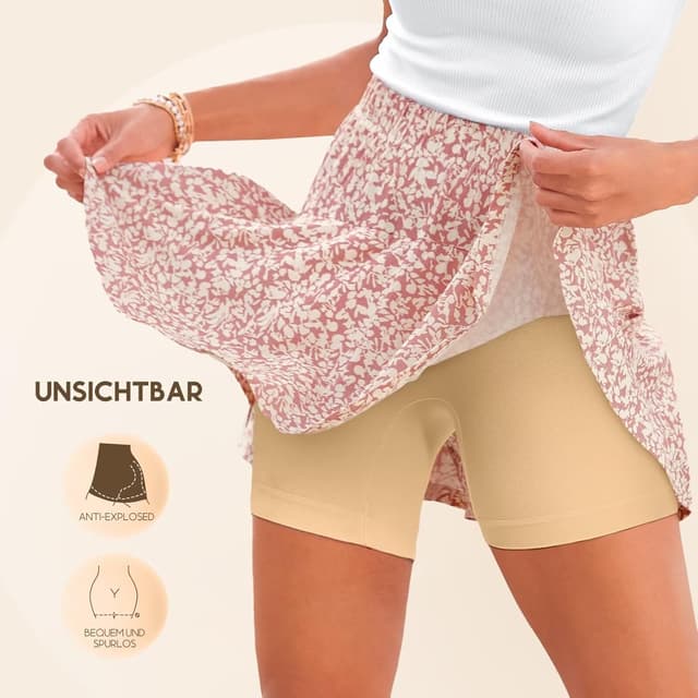 Detalle de YouShow pantaloncini sottogonna donna antistress/sfregamento senza cuciture (pacco da 3)