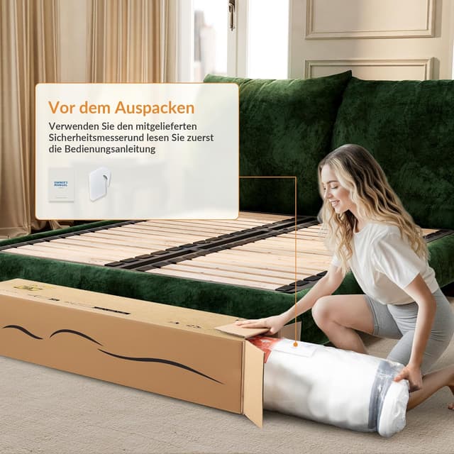 Thumbnail 6 de TXO Taschenfederkernmatratze 90x200 cm, 25 cm Höhe, 7 Zonen (H3) mit Schaumstoff-Unterstützung