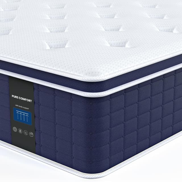 Detalle de Coolvie Twin Mattress 14 Inch Hybrid (Pocket Springs) in a Box
