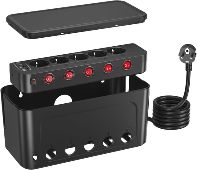 Imagen de Steckdosenleiste mit Kabelbox 1,5 m en OfertitasTOP