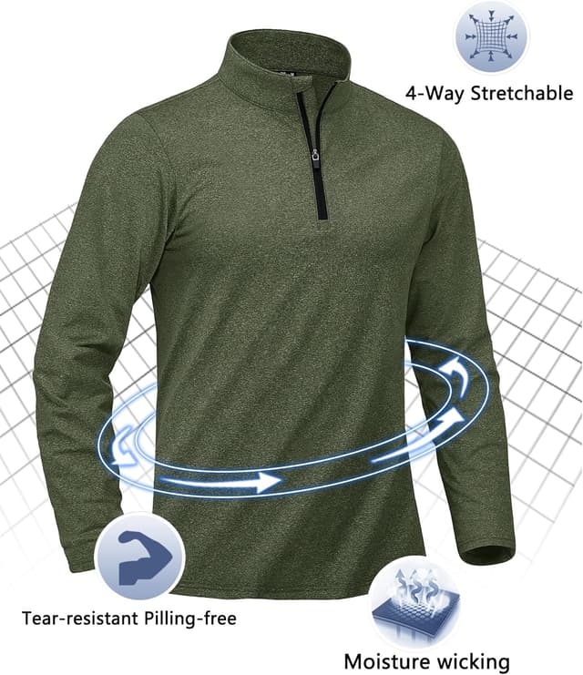 Detalle de Fleece 1/4 Zip Funktionsshirt mit Stretch