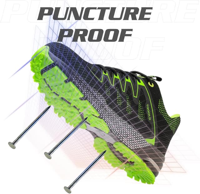 Detalle 2 de TQGOLD Scarpe antinfortunistiche unisex con punta in acciaio e suola resistente alle perforazioni