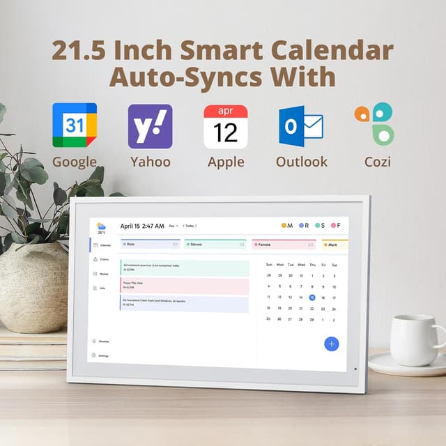 Detalle 2 de Dragon Touch TM21 Blanc — calendrier numérique mural 21,5" (FHD) avec écran tactile et mémoire 32 Go