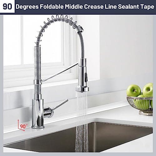 Detalle de 3 rollos de cinta de sellado impermeable Mokani (blanca) autoadhesiva para baño y cocina, 3,8 cm x 3,2 m