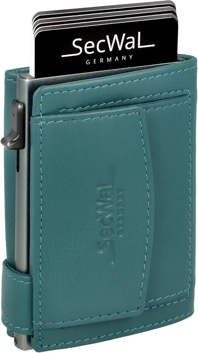 Thumbnail 6 de SecWal Kartenetui mit Münzfach und Druckknopf – echtes Leder mit RFID-Schutz (Made in Germany)