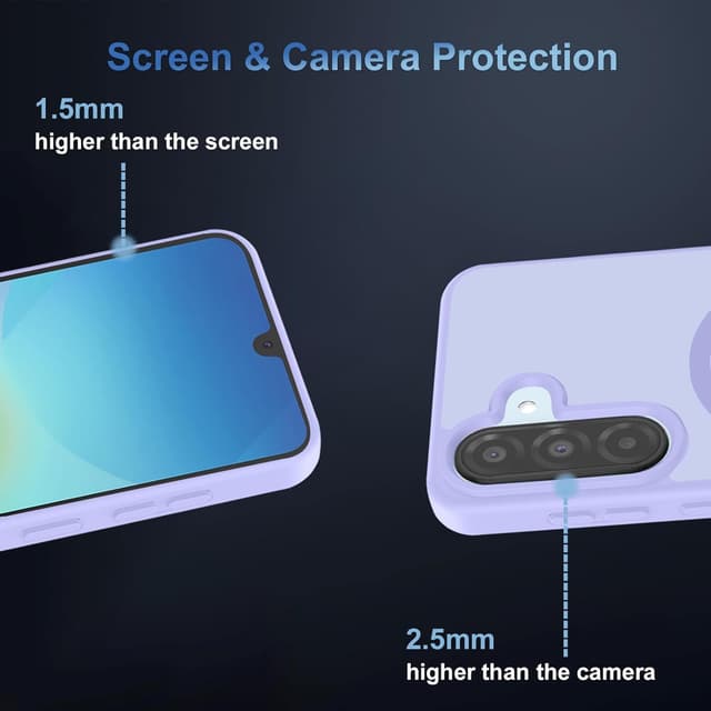Detalle de Czyoa coque magnétique TPU + protection écran et caméra pour Samsung Galaxy A17 5G/4G (violet clair)