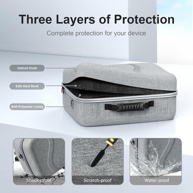 Thumbnail 3 de Große Tasche für Meta Quest 3/Quest 3S, Reisen Tragetasche Kompatibel mit BOBOVR S3 Pro/Kiwi Design Akku Elite Strap und Anderem Zubehör, Reisen und Aufbewahrung Hart Tasche für Oculus Quest 3S
Große Tasche für Meta Quest 3/Quest 3S, Reisen…