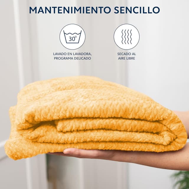 Detalle 2 de Dreamzie Manta Sofa Amarilla con Patrón Chevrón 🛋