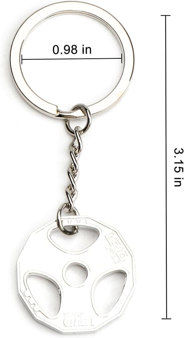 Detalle 2 de OBEISN Edelstahl-Schlüsselanhänger in Hantel-Optik für Fitness-Fans