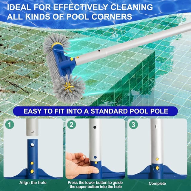 Detalle de POOLAZA testina spazzola per piscina 45 cm: per pareti, angoli e curve