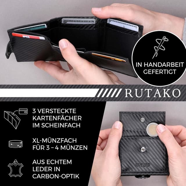 Detalle 2 de RUTAKO Slim Wallet mit RFID, 9,5 cm