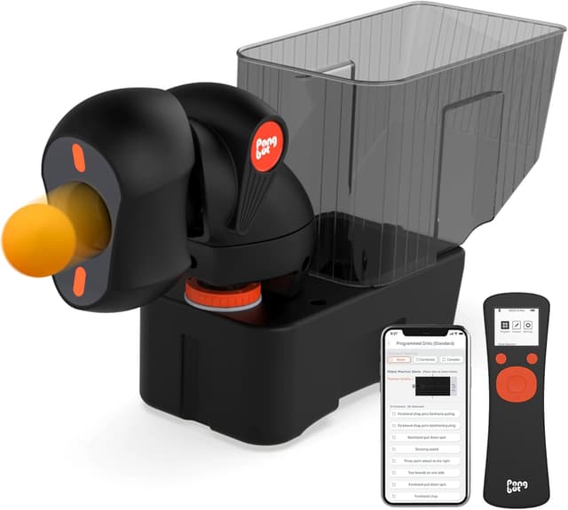 Detalle de PongBot Tischtennisroboter mit 264 Übungsbohrern