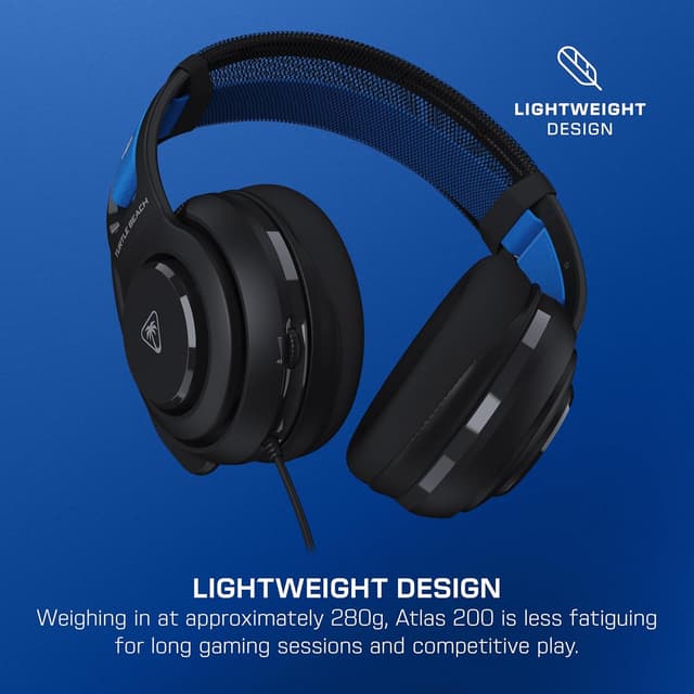 Detalle de Turtle Beach Atlas 200 cuffie da gioco cablate nere per PlayStation con driver Nanoclear da 50 mm