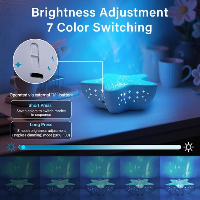 Detalle 2 de LED Sternenhimmel Projektor mit Aurora 2000mAh 🌌