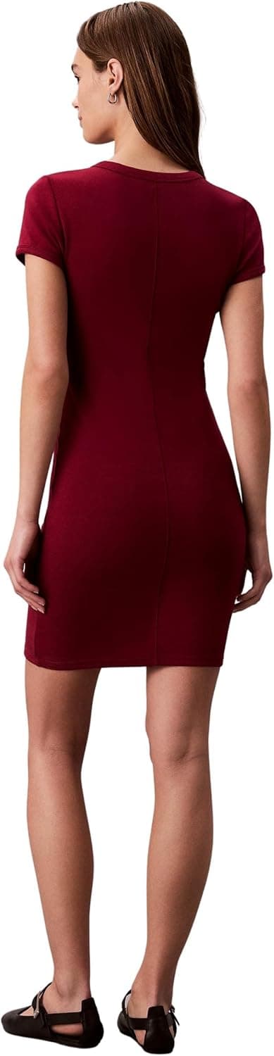 Detalle 2 de Calvin Klein Donna Abito a T-Shirt Mini con Scollo Rotondo