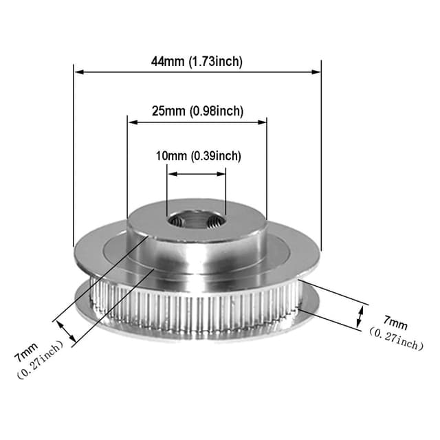 Thumbnail 1 de Yeebyee 60 Zähne Riemenscheibe 10 mm ⚙
