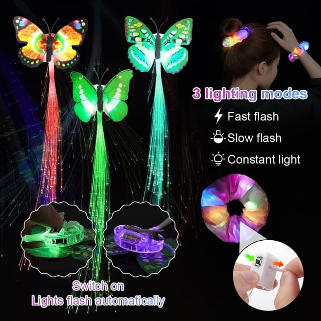 Detalle de URAQT Ensemble accessoires cheveux lumineux LED đ
