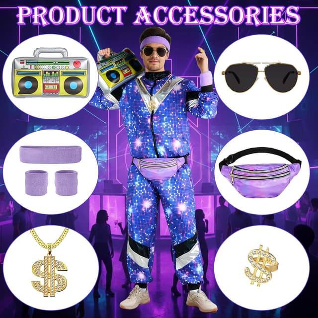 Thumbnail 6 de BITOYO Disfraz Años 80 Unisex Chándal Retro