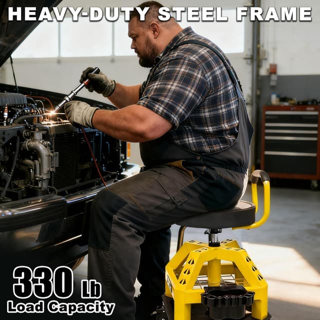 Thumbnail 6 de FREEKYROCK Rolling Shop Stool 330 LBS