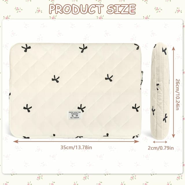 Detalle 2 de Flintronic Custodia per Laptop 14 pollici: sleeve imbottita protettiva con fodera in cotone