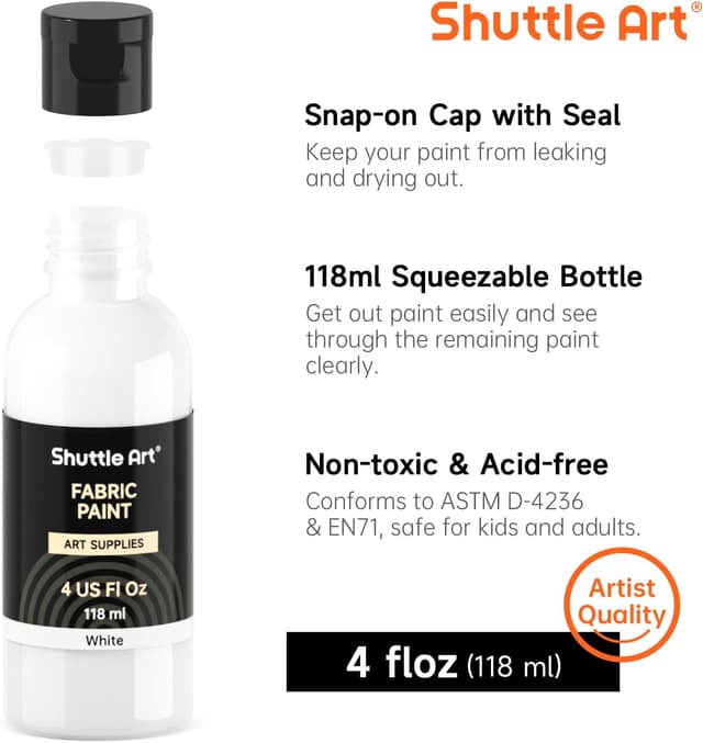Detalle de Weiße Textilfarbe Shuttle Art 118 ml