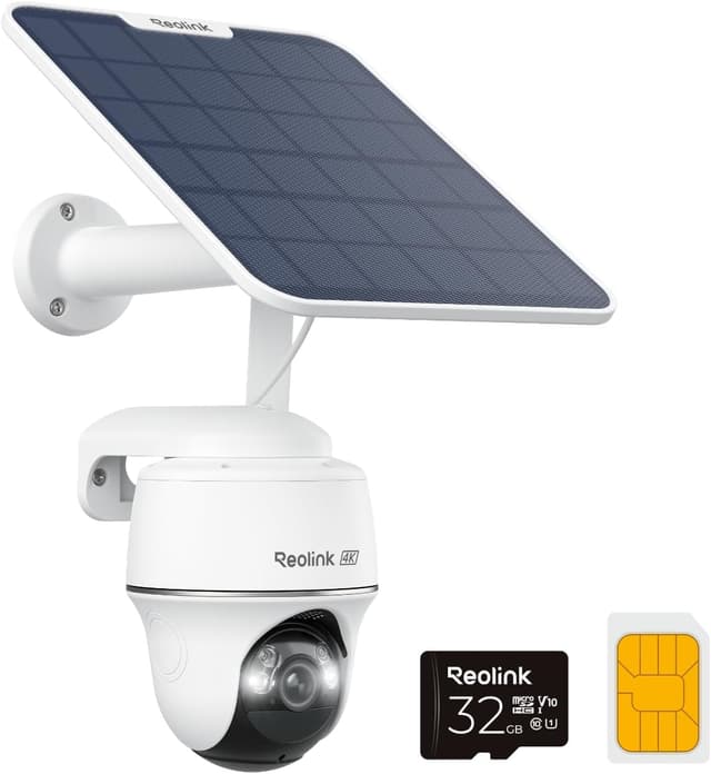 Detalle de Reolink 4K 3G/4G LTE Überwachungskamera mit SIM-Karte, 8MP Farbnachtsicht und Solar-PTZ (355°/140°) + Go PT Ultra+ 6W