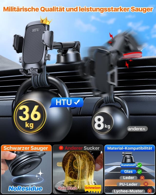 Detalle 2 de Militär-Klasse 4-in-1 Handyhalterung 36 kg