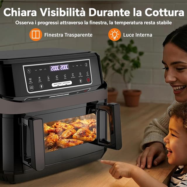 Detalle de Emphsism Friggitrice ad aria 12L Dual Zone