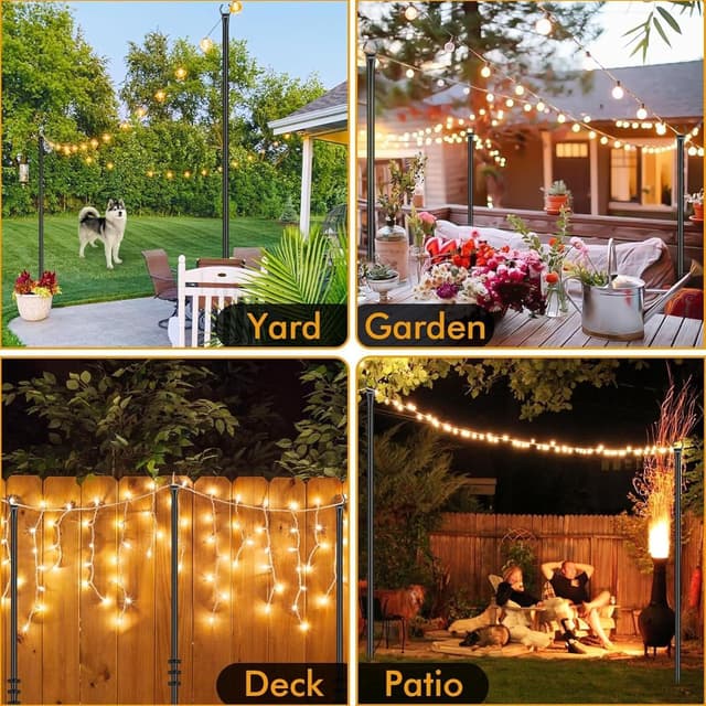 Detalle 1 de HoldOneLight deck string light pole set