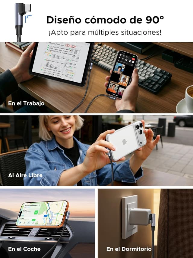 Detalle 2 de UGREEN Cable USB C 240W 2M para carga rápida