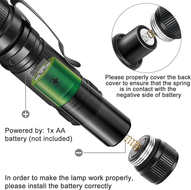 Detalle de Eletorot UV Torch LED Black Light Flashlight (395nm) – 3 Modes, Adjustable Beam