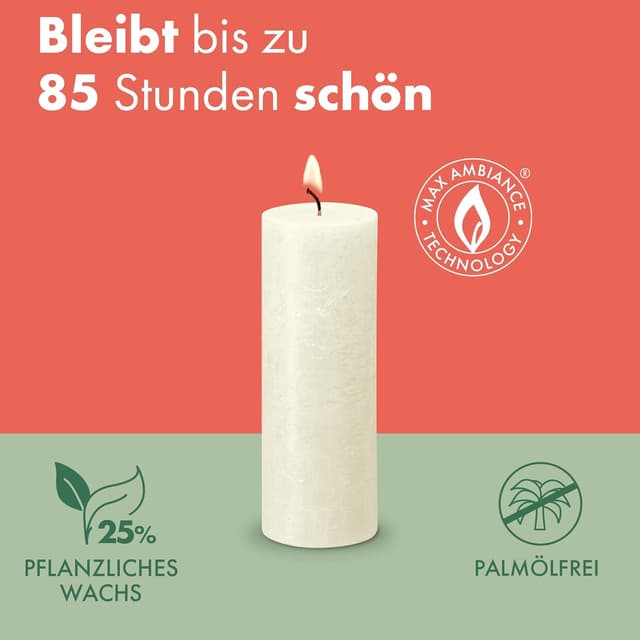 Thumbnail 4 de Bolsius Rustik Stumpenkerzen 19×7 cm, 4er-Pack 🕯