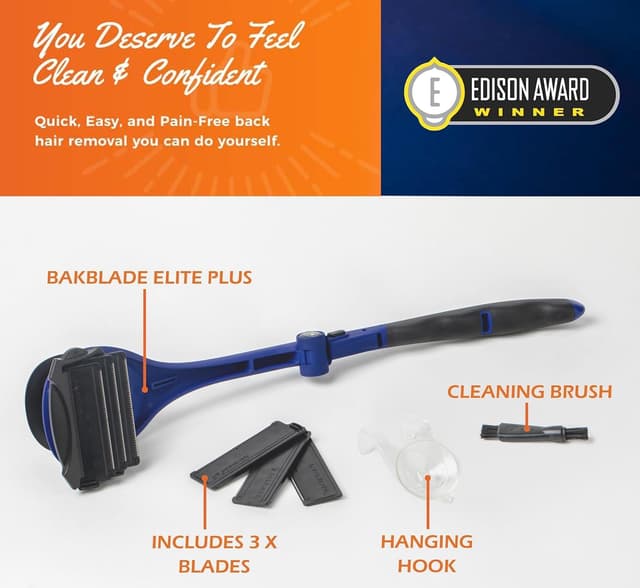 Detalle de baKblade 2.0 Elite : rasoir pour le dos et le corps avec 3 lames DryGlide