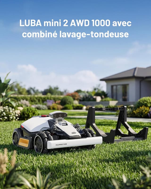 Detalle 2 de MAMMOTION LUBA Mini 2 AWD 1000 : robot tondeuse avec cartographie IA et vision par caméra