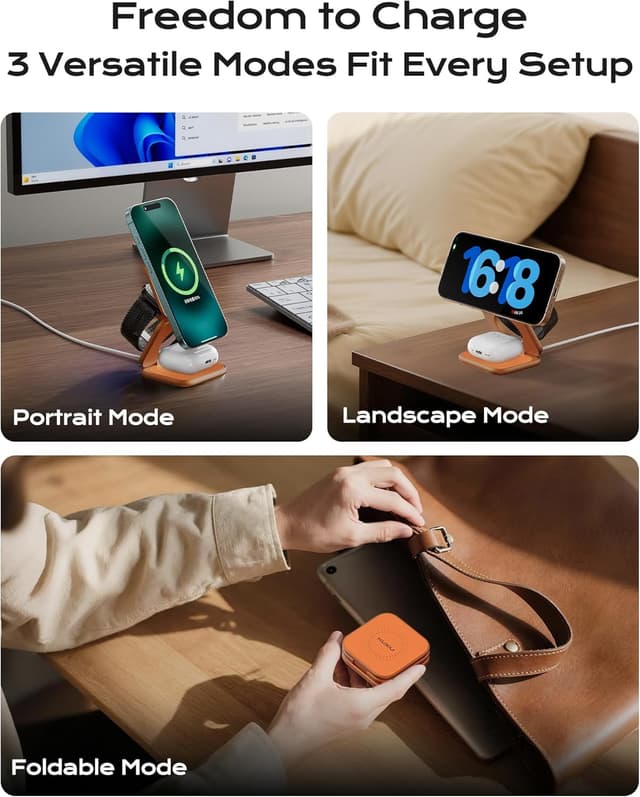 Detalle 2 de KU XIU X40 Qi2 25W stazione ricarica wireless