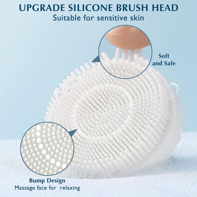 Detalle de COSLUS 7 in 1 Facial Cleansing Brush (Silicone Scrubber) FBS-D Electric Exfoliating Rotating Massage Device