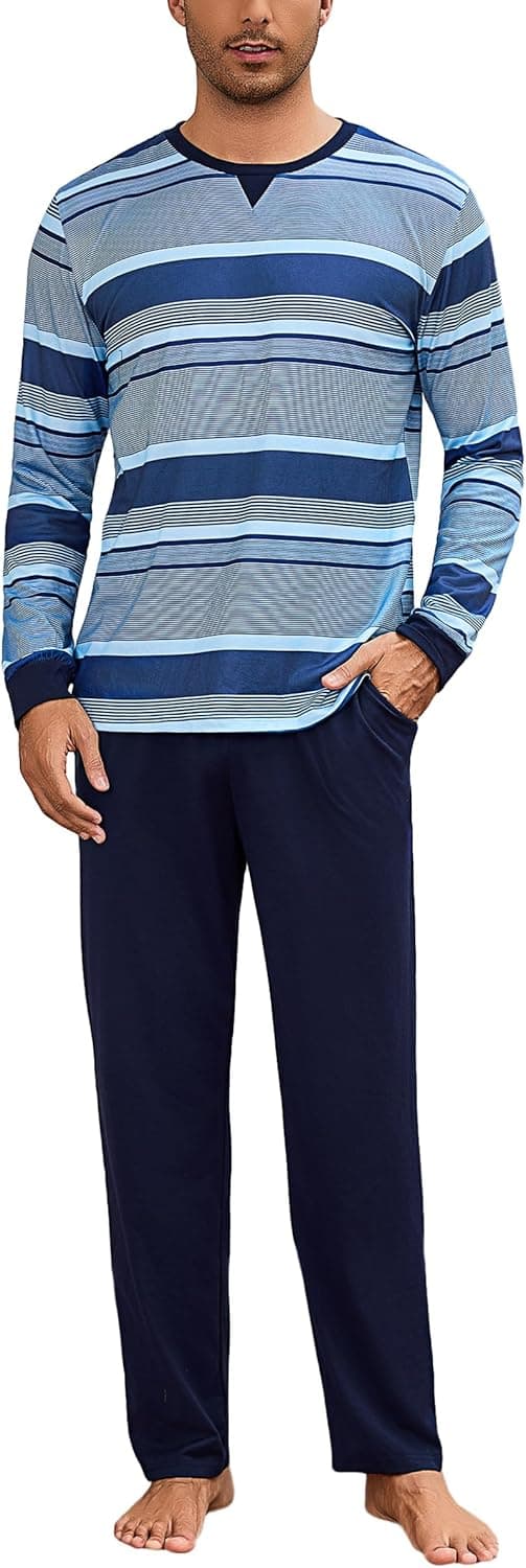 Imagen de Bresdk Pigiama Uomo Invernale Cotone Lungo S-3XL en OfertitasTOP