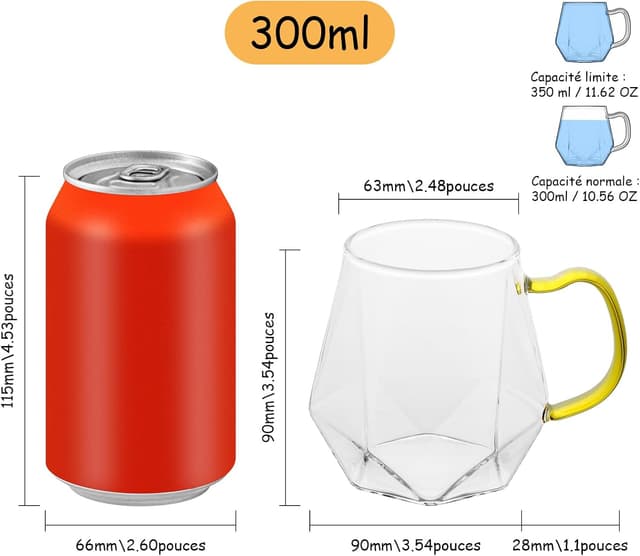 Detalle 2 de ANZHAN verres à café borosilicaté 300 ml