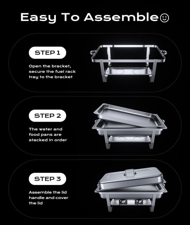 Thumbnail 5 de Chafing Dishes 9QT Buffet Set 🍽️