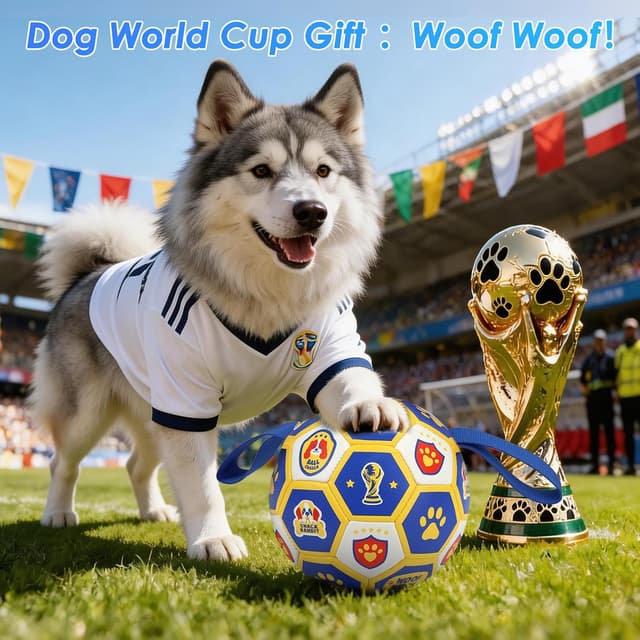 Thumbnail 6 de Vivifying Fußball-Hundespielzeug 8 Zoll (World Cup Edition) mit Luftpumpe – interaktiver Ball für drinnen & draußen