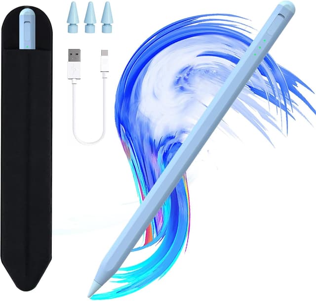 Detalle de Stylus Pen for iPad (11th–14Mins faster charging, pencil holder, tilt + palm rejection)