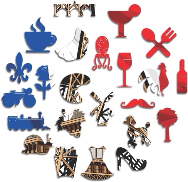 Detalle de Iconic Puzzles Torre Eiffel, Collezione Monumenti: puzzle di legno 500 pezzi taglia L