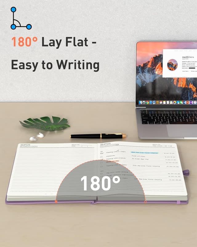 Detalle de Smarpau 320 Pages B5 College Ruled Notebook (Purple) with Index Tabs and 100gsm Paper